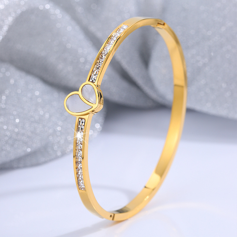 Coreano amor conchas de pulsera estrella de niñas personalidad de alto nivel red 18k oro real pulsera de acero galvanizado