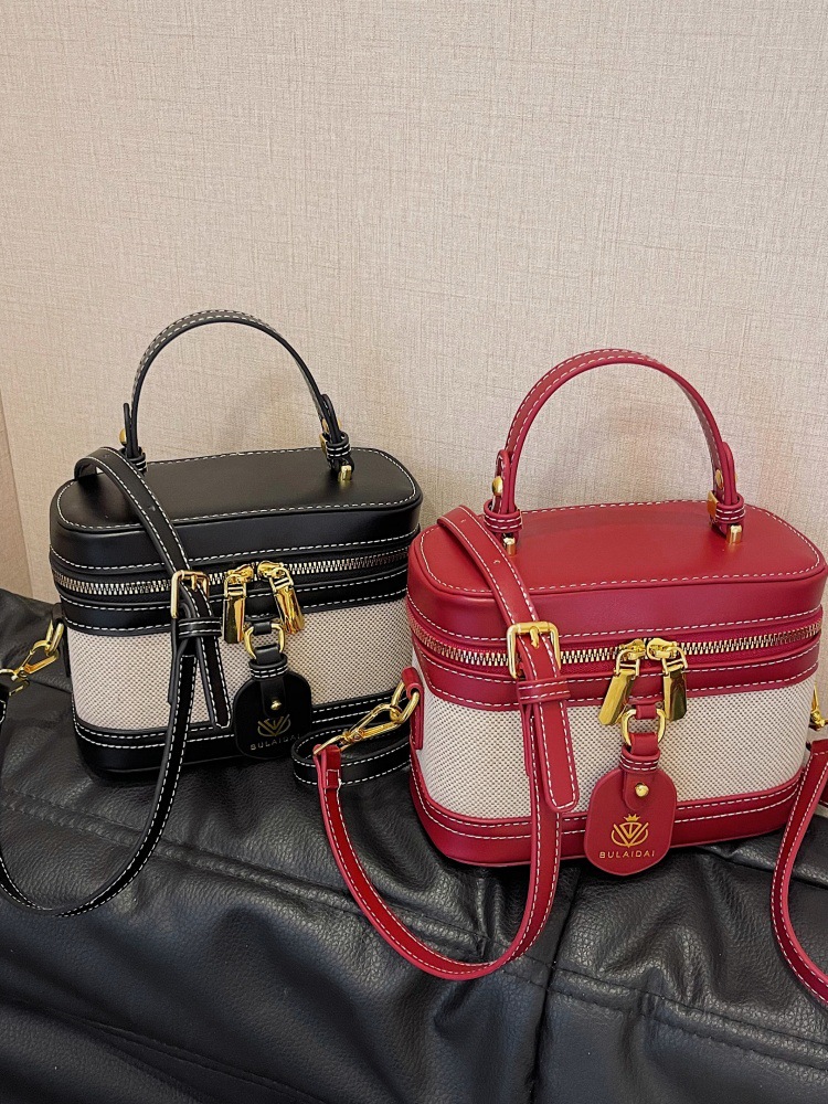 Xiaoxiangfeng caja de mano pequeña bolsa cuadrada damas nuevo retro cross-border color empalme universal mochila de hombro