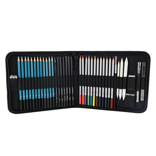 Bestselling Cross-border Color 40-pcs Water-soluble Sketch Painting Set Colored Pencil Painting Set Pencil Painting Set
