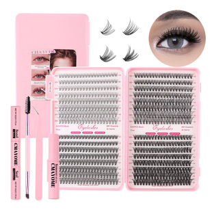Cross-Border Amazon Hot Melt 30D40D Segmented Mixed False Eyelashes D Curved Grafted with Thick Hair 640 Clusters of Eyelashes Book
