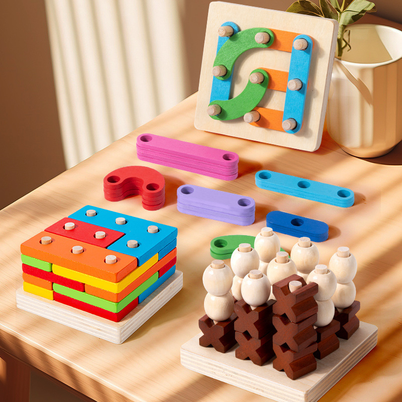 Children's Intelligence Versatile Set of Column Toys Cognitive Shape Matching Boys and Girls Assembled Set of Column Building Blocks Educational Toys Cross Children's Intelligence Versatile Set of Column Toys Cognitive Shape Matching Boys and Girls Assembled Set of Column Building Blocks Educational Toys Cross
