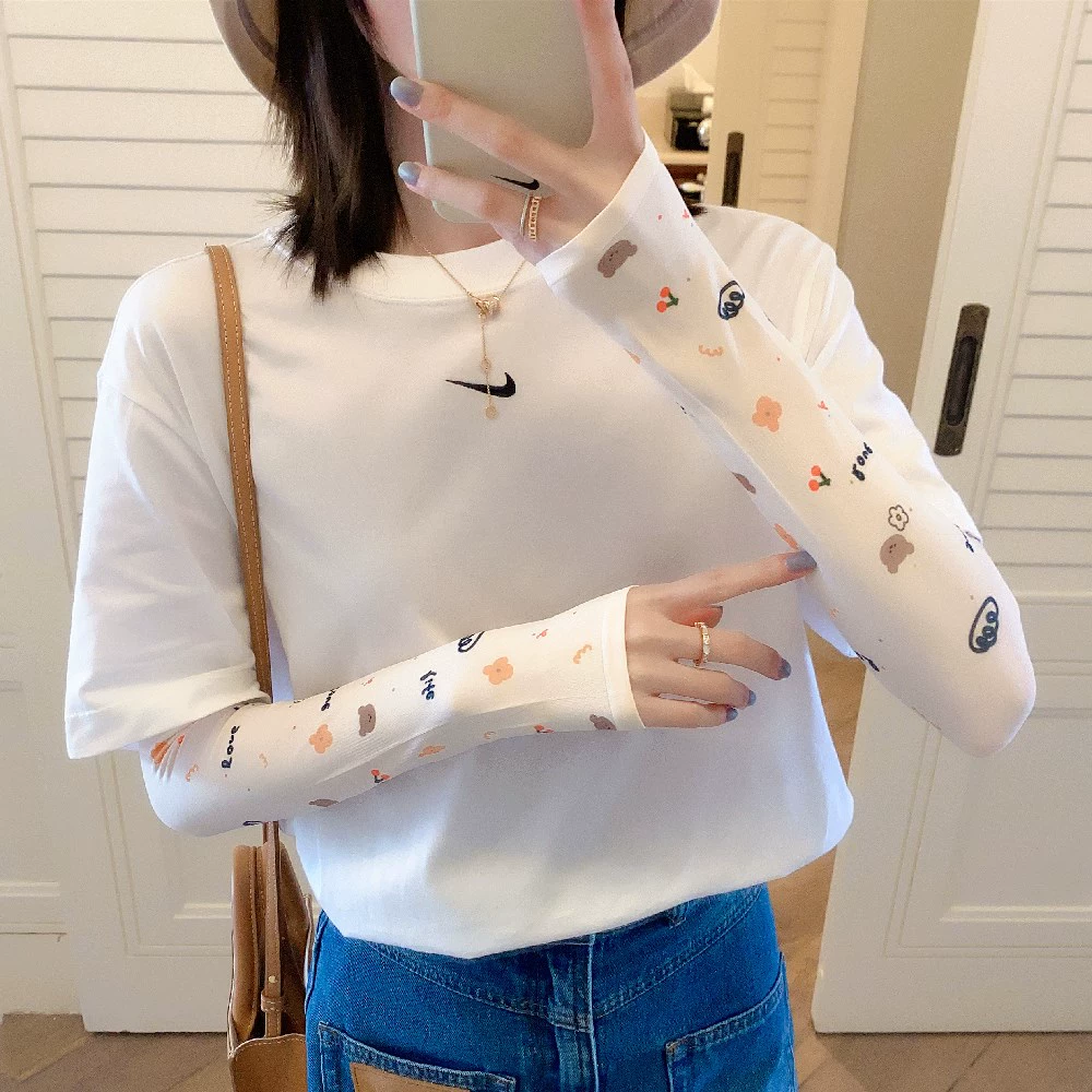 Ледяной рукав женский солнцезащитный рукав ручной рукав анти-ультрафиолетовый рукав рукав для езды на рукаве Тонкие ледяные перчатки для вождения летом