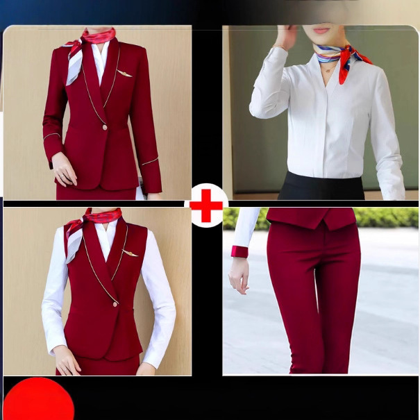 China Southern Airlines Flight Attendant Uniform Women's Professional Suit Beauty Salon Hotel Cashier Spa Center Autumn Workwear Wholesale