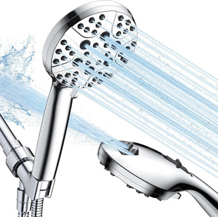 Amazon bathroom 8 function supercharged handheld shower head wholesale back 2 function spray gun water shower suit