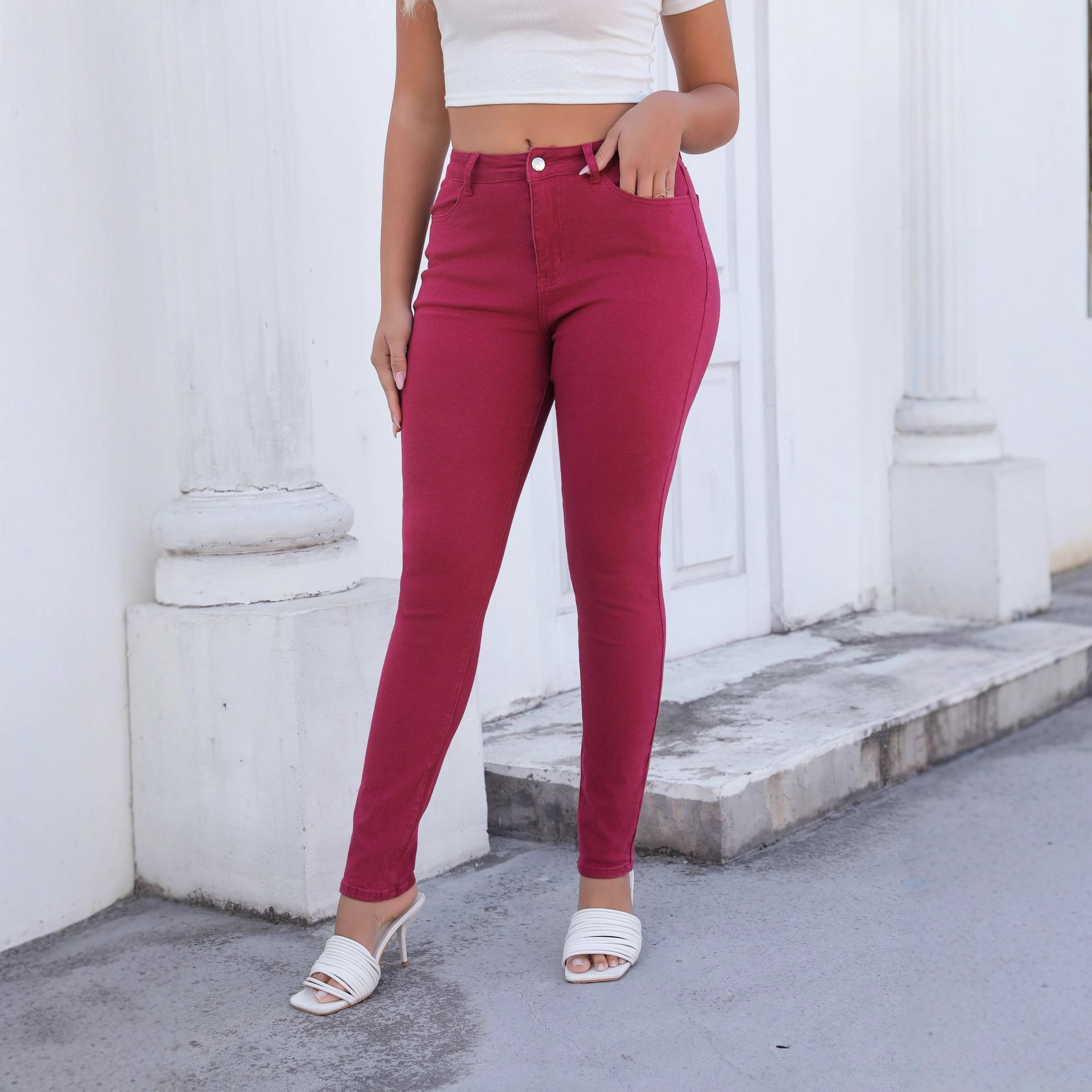 Shorts de mezclilla de moda europea y americana transfronterizos 2026, lavados, de alta elasticidad, ajustados, tallas grandes, con efecto levanta glúteos para mujer, en stock.