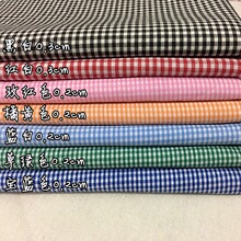 格子条纹薄款衬衫服装面料红白蓝白色条纹连衣裙diy面料