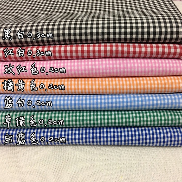 格子条纹薄款衬衫服装面料红白蓝白色条纹连衣裙diy面料