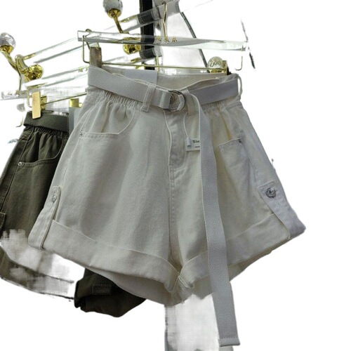 Summer Hanes Relaxed Fit Frayed Hem Jean Shorts for Women - Washed High-Waisted Wide Leg