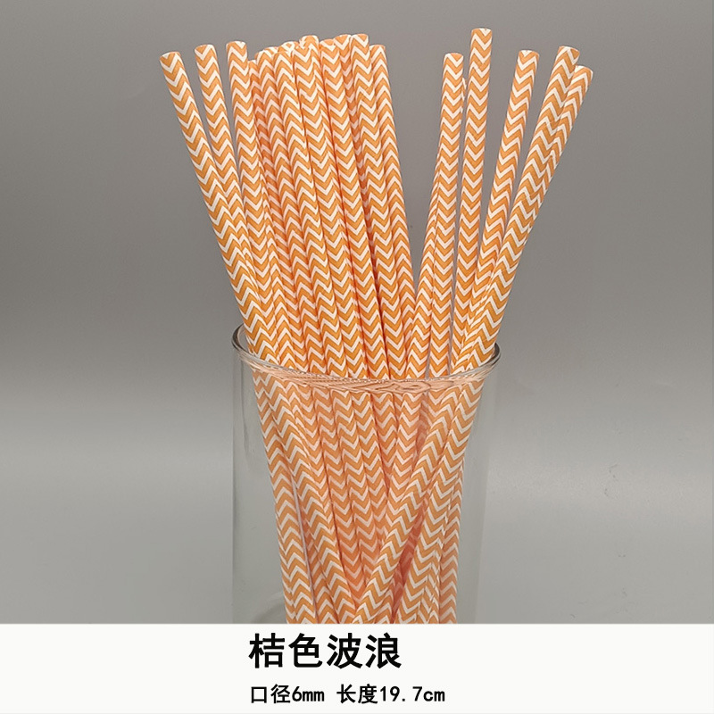 Una gran cantidad de en stock paja de papel desechable al por mayor paja de papel degradable paja de serie naranja