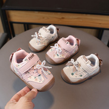 秋季新款婴幼儿学步鞋女宝宝软底包头皮单鞋防滑韩版蝴蝶结公主鞋