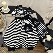 保暖舒适~男童裤子加绒2025新款冬季小童宝宝条纹儿童一体绒长裤