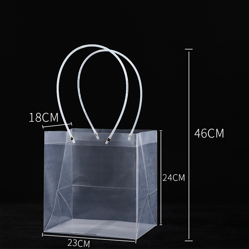 Bolsa de PVC transparente para arreglos florales del Día de la Diosa, bolsa impermeable para ramo de flores, caja de flores portátil, bolsa de embalaje para flores