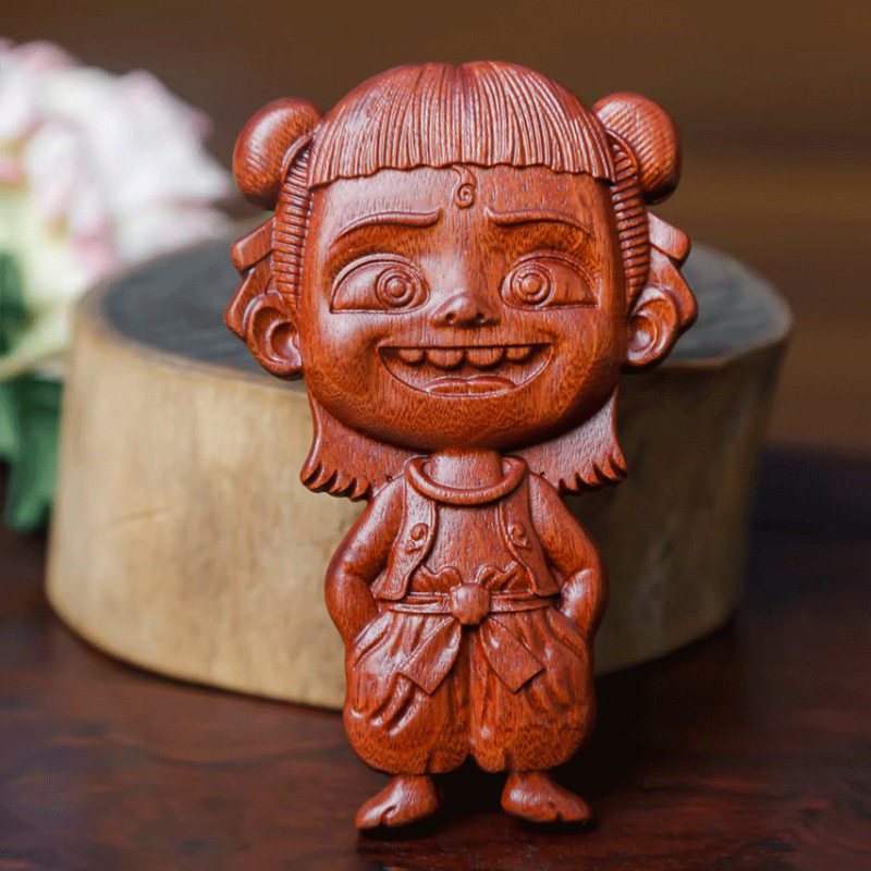 赤い檀木の彫刻の狐の気嚢の櫛のエアクッションの櫛のマッサージの頭皮の経絡の疎通のマッサージの櫛の家庭用檀木の櫛|undefined