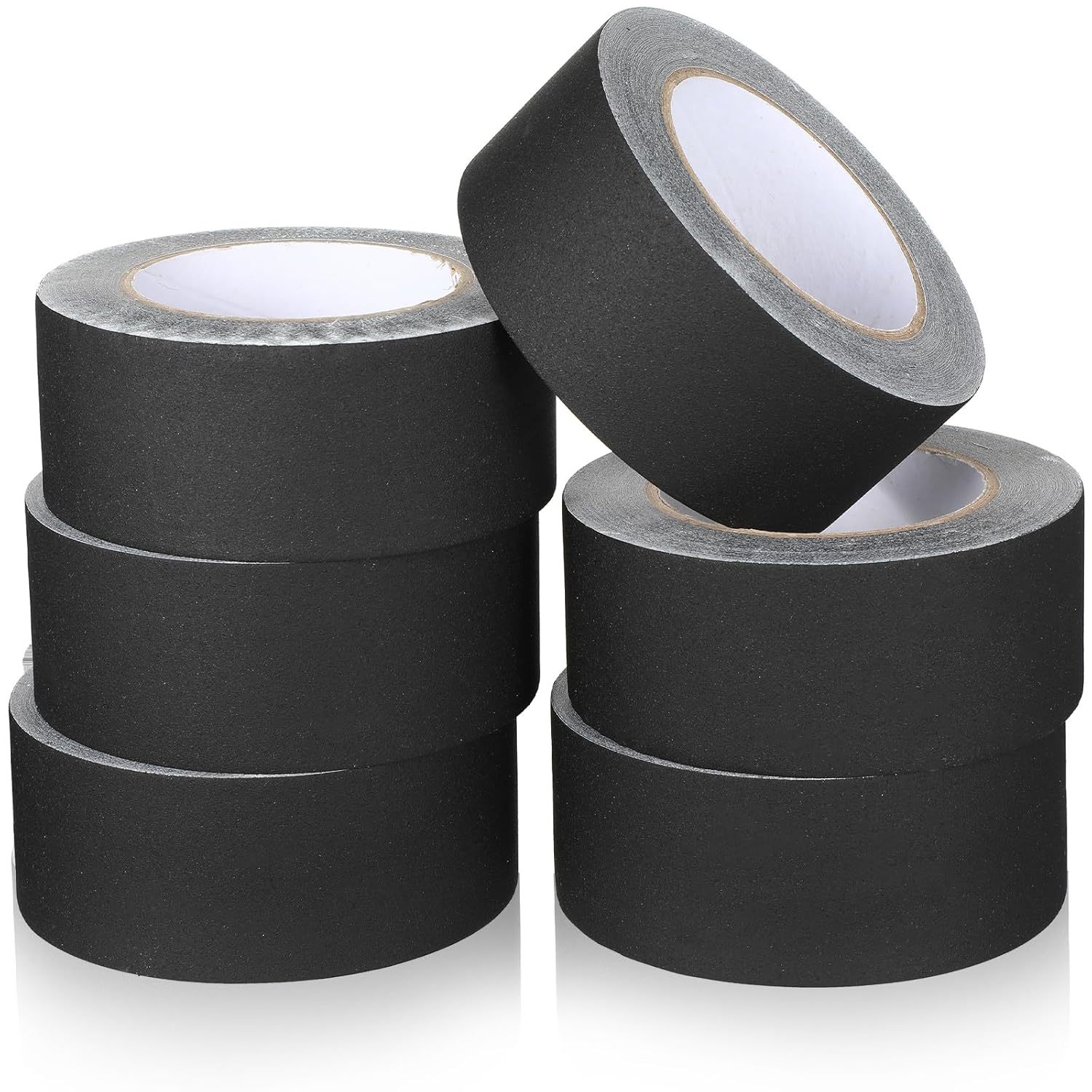 Cinta a base de tela mate mate, cinta adhesiva opacas no reflectante, fotografía decorativa, escenario, fondo impermeable y fácil de rasgar, negro