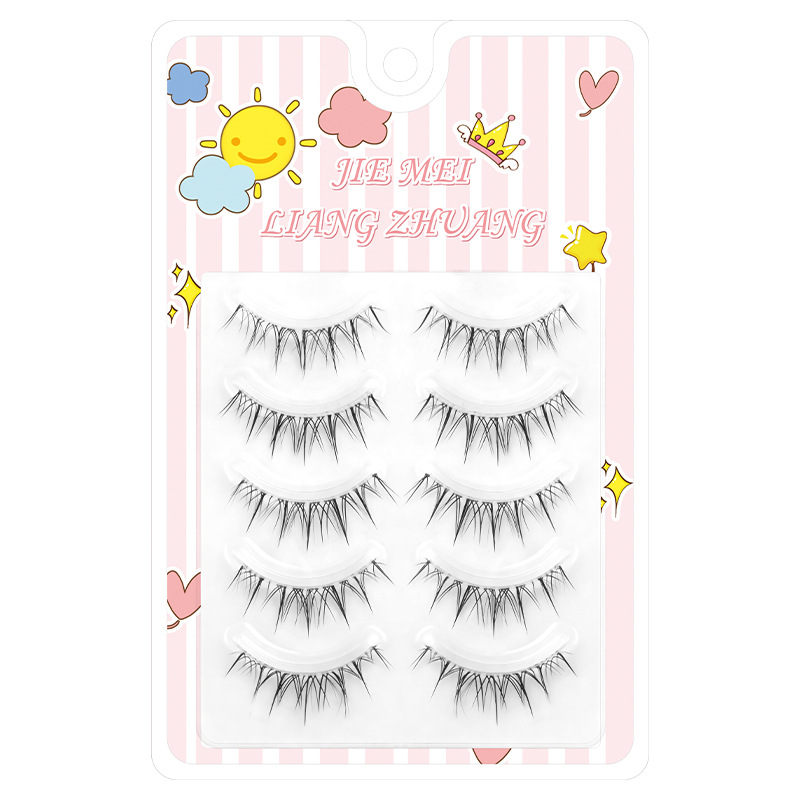 Maquillaje tailandés desordenado pequeño diablo ~ sangre mixta sintiendo toda la hada P03 pestañas postizas ojos grandes de dibujos animados naturales tallo transparente extremadamente delgado