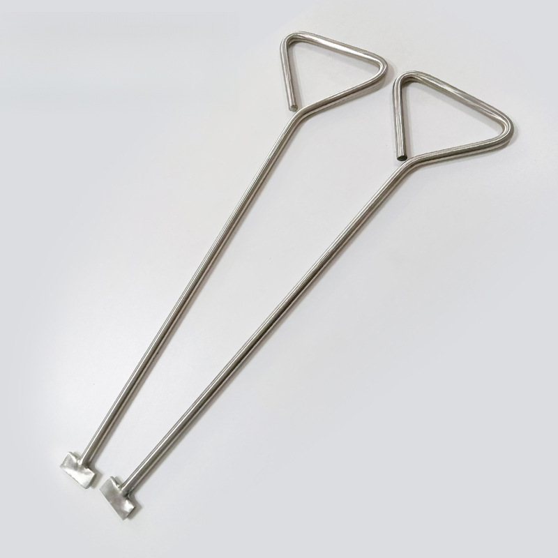 不锈钢三角手柄钥匙井盖钩子卷帘门钩下水道拉货勾子钢丁子钩拉