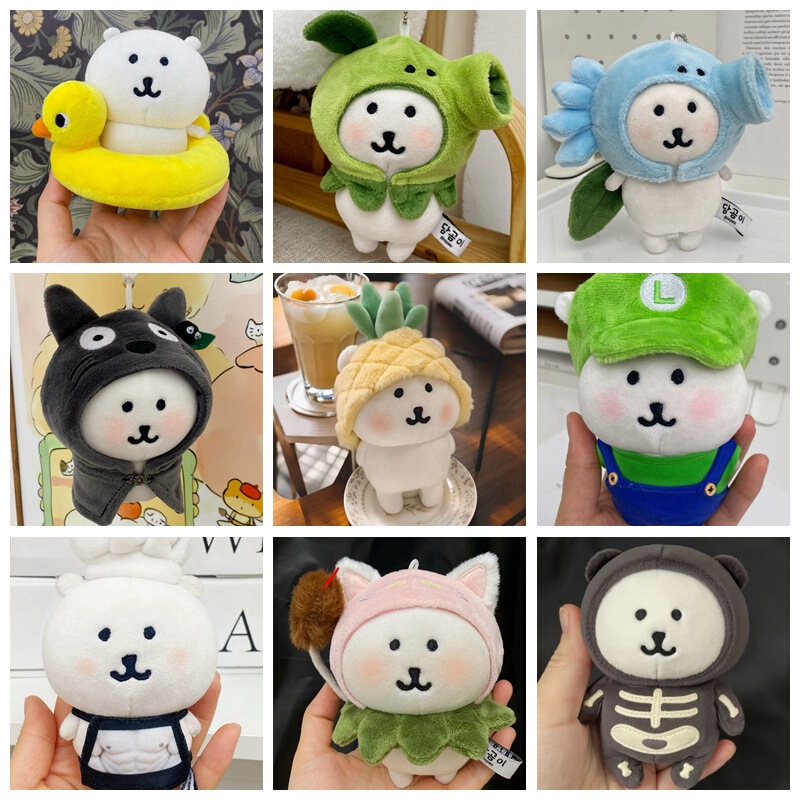 Baby Clothes 13/10cm Cotton Doll Self-Deprecating Bear Plush Toy Mario Outfit Clothes Change Cross-Border Hot Sale