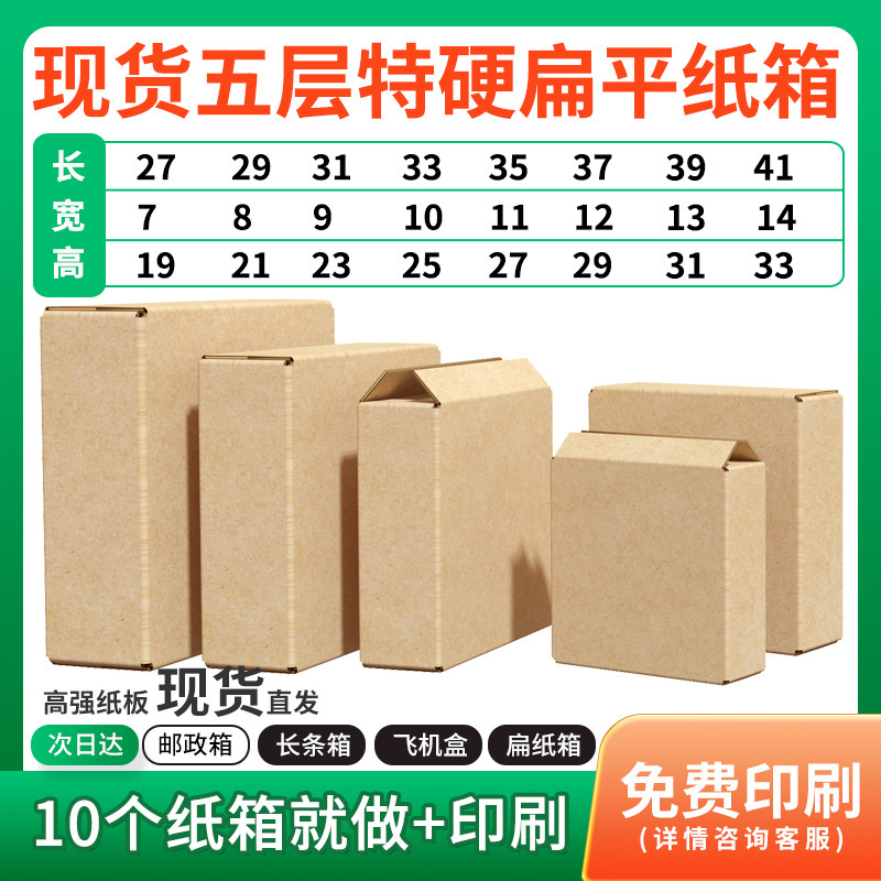 5-Layer Extra Hard Small Opening Large Cardboard Box in Stock for Express Delivery, Flat Side Opening Packaging Box, Photo Frame, Drawing Board, Toy Box