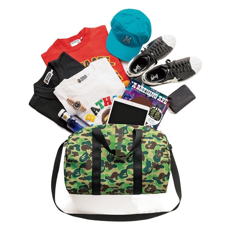 Japanese magazine bag green camouflage outdoor travel bag waterproof portable shoulder cylinder handbag in stock supply