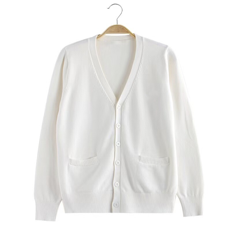 JK 制服セーターカーディガン卸売ベーシックジャケット女性の秋と冬のカレッジスタイルニットセータージャケット V ネック|undefined