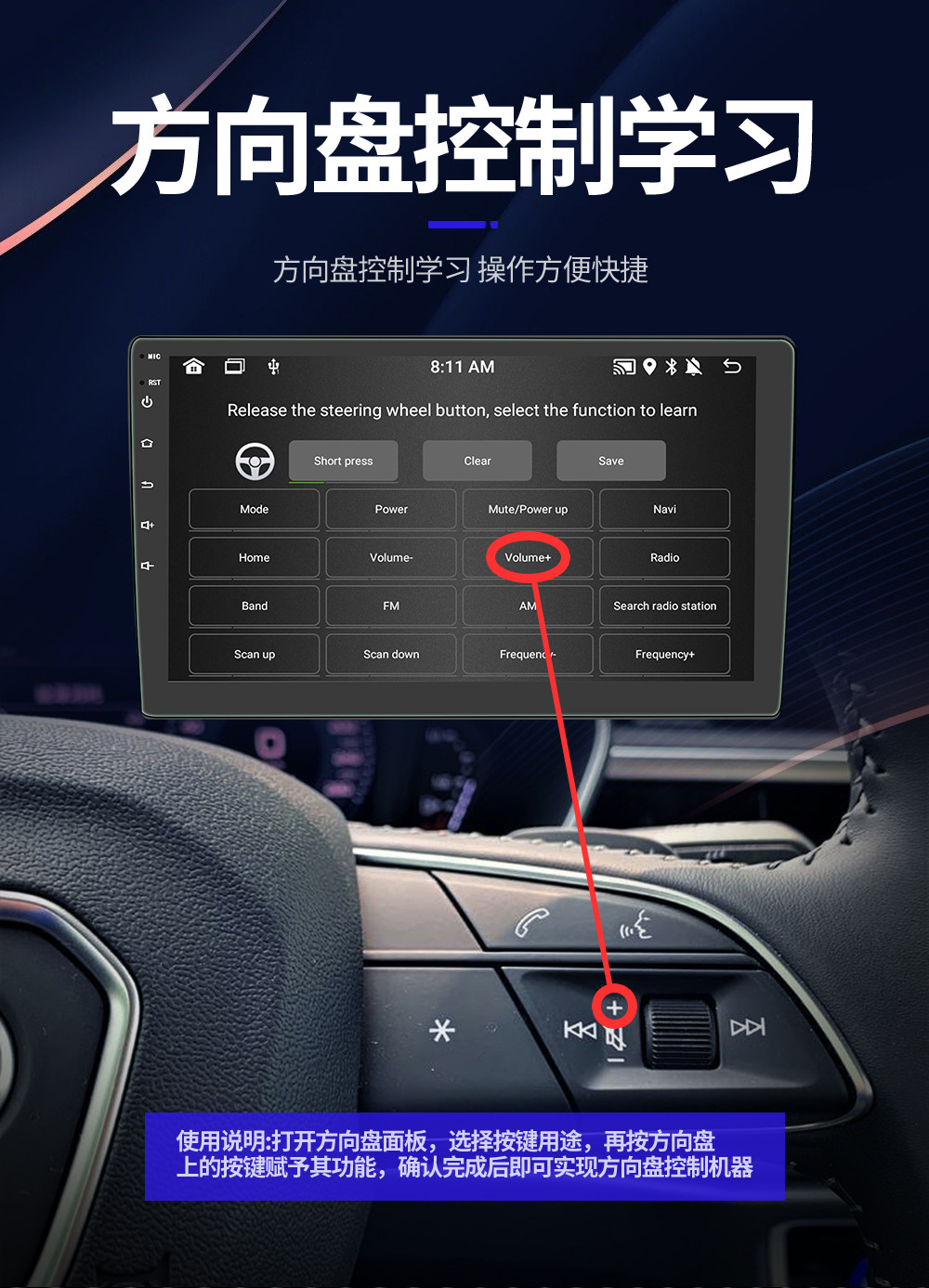 Suitable for Buick Excelle 2015-2019 Models, Central Control Smart Android Large-Screen Navigation and Reversing Camera All-In-One Device