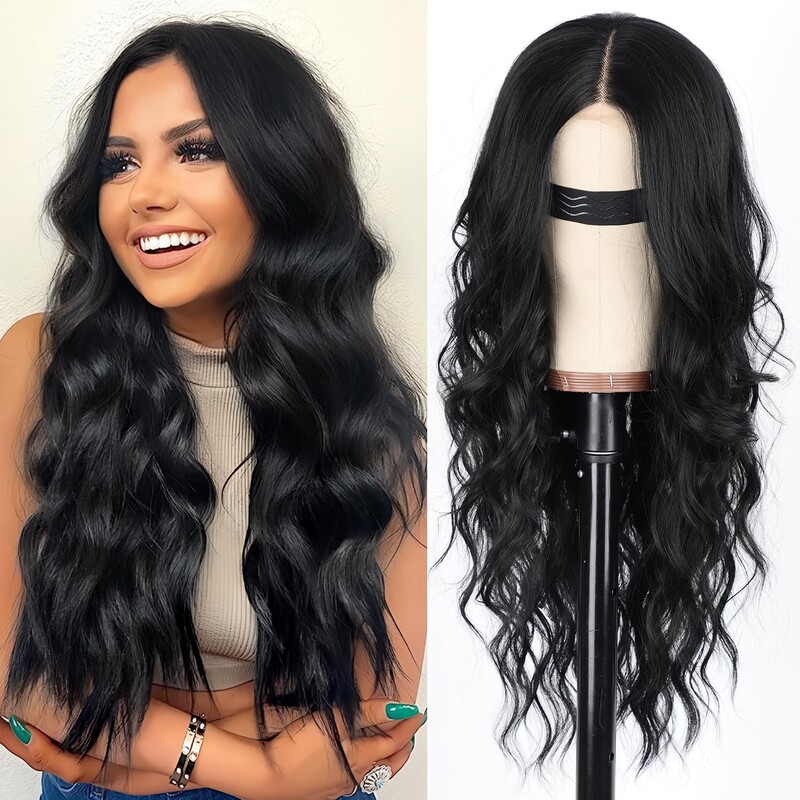 New Product Launch Long Curly Black Foreign Trade Export Wig E-Commerce Supply Europe, America, Africa, Alibaba Hot Sale Amazon