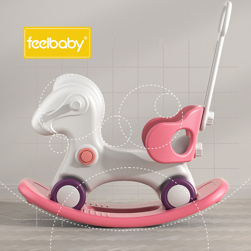 Children's Swing and Trampoline Combo, 2-in-1 Baby's First Birthday Gift, Large and Thick Swing Horse Toy for 1-6 Years Old