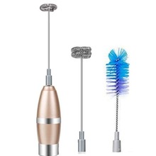 不锈钢电动牛奶起泡器迷你电动打蛋器手持搅拌器 打奶泡器电池式