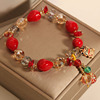Brand bracelet, small design red birthday charm