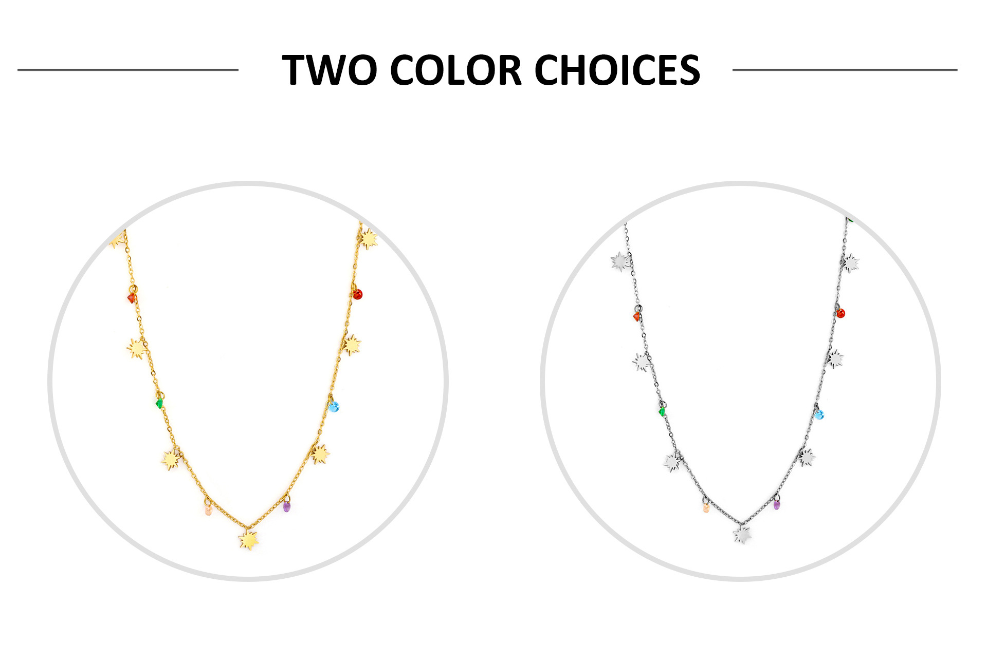 Fashion Devilu0027S Eye Star Stainless Steel Chain Necklace