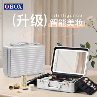 Obox 16inch Satchel Makeup Case, Professional Makeup Artist's Makeup Case with Lighted Mirror, Can Be Equipped with a Trolley