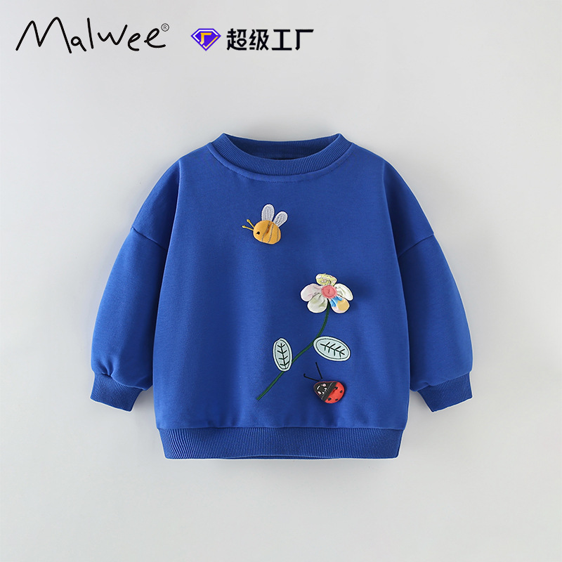 Cross-border malwee suéter infantil otoño y invierno nuevo jersey lindo cuello redondo manga larga Europa y los Estados Unidos niños de mediana edad chaqueta de otoño