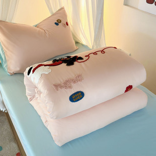 2025 New Cartoon Super Soft Washed Cotton Towel Embroidered Student Dormitory Six-Piece Set Bunk Bed Six-Piece Set
