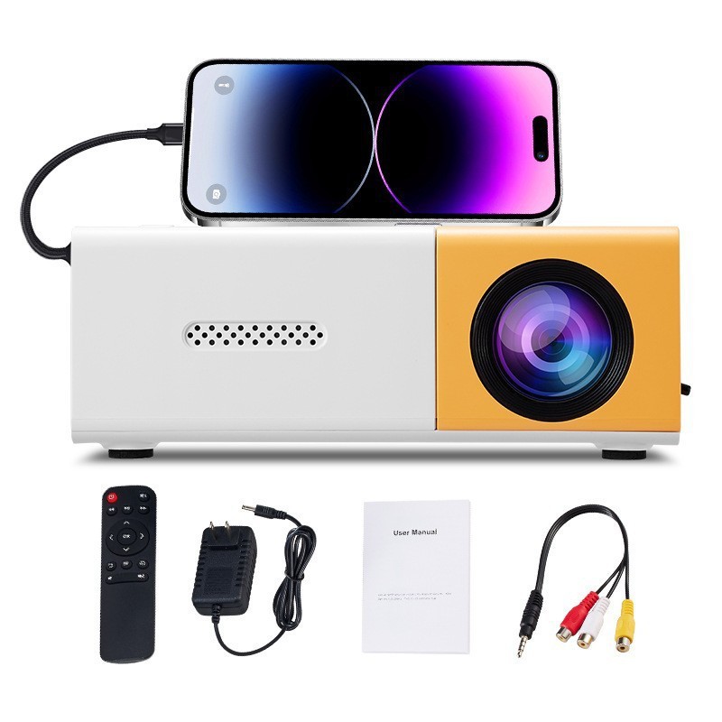 Transfronterizo YG300 mini miniproyector de oficina en el hogar LED portátil pequeño proyector de cine en casa