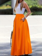 X 90355 High Waist Pleated Skirt ���������Lȹ �W���羳