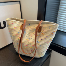 棉绳编织包草编包女新款百搭编织包通勤单肩托特包海边度假沙滩包