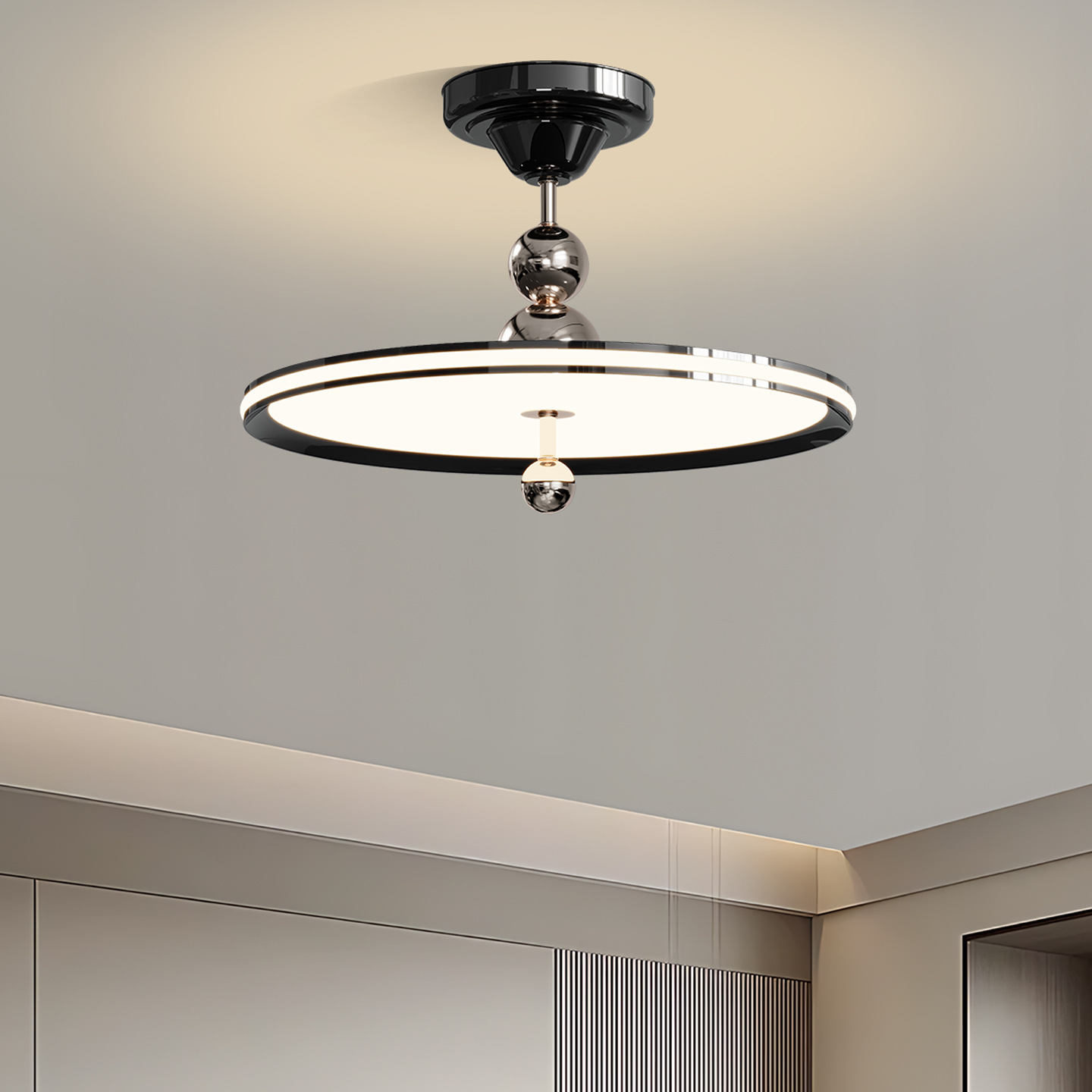 Luz de techo del dormitorio francés crema viento 2026 nuevo dormitorio de alto nivel luces de estudio platillos voladores luz de techo 293L