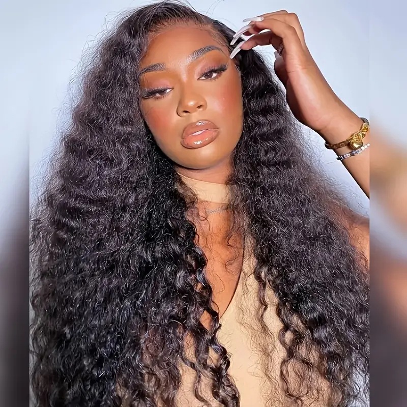 European American Fashion Front Lace Fluffy Natural Small Curl Wig Synthetic Hair Body Wave Clip-in Average Size Long Short Medium Length_voghion.com