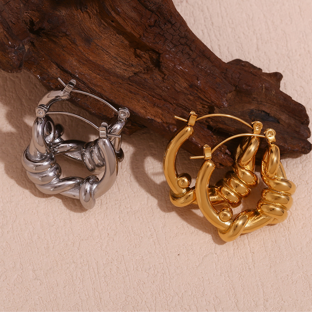 316L Stainless Steel Material C Shape, Angel Pattern 18K Gold Plated 316L Stainless Steel C Shape Angel Waterproof Non Tarnish Surgical Steel Vintage Style French Style Drop Earrings Earrings Ear Studs For Women's