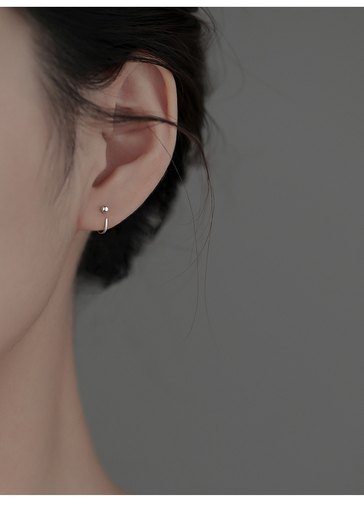Geometric Bead Hook Earrings For Women Minimalist Style_voghion.com
