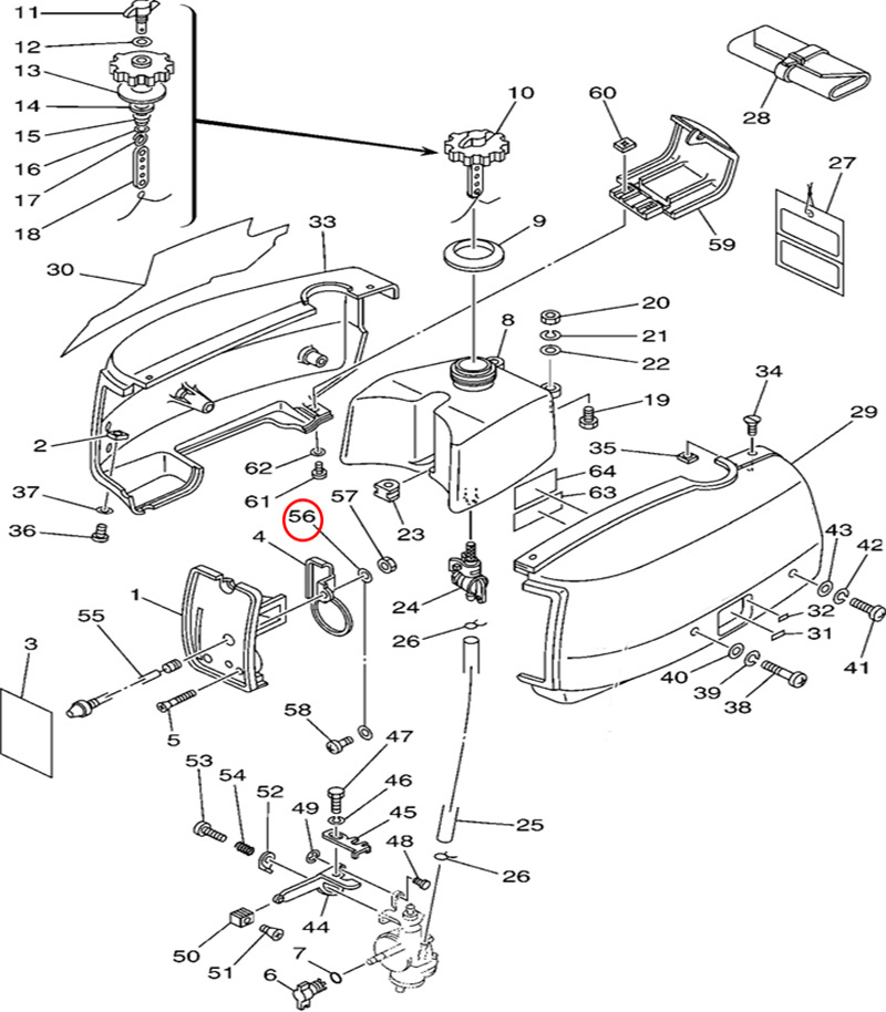 56)翟墨DEMONS舷外机船外机挂桨机平垫圈92990-08600