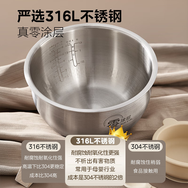 美的炊飯器 スマートIH 無塗装 4L 家庭用 0コーティング 316ライナー ステンレス炊飯器 HC459|undefined