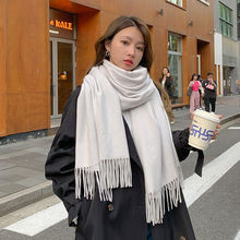 围巾女冬季韩版百搭时尚情侣纯色加厚保暖新款高级感超大披肩