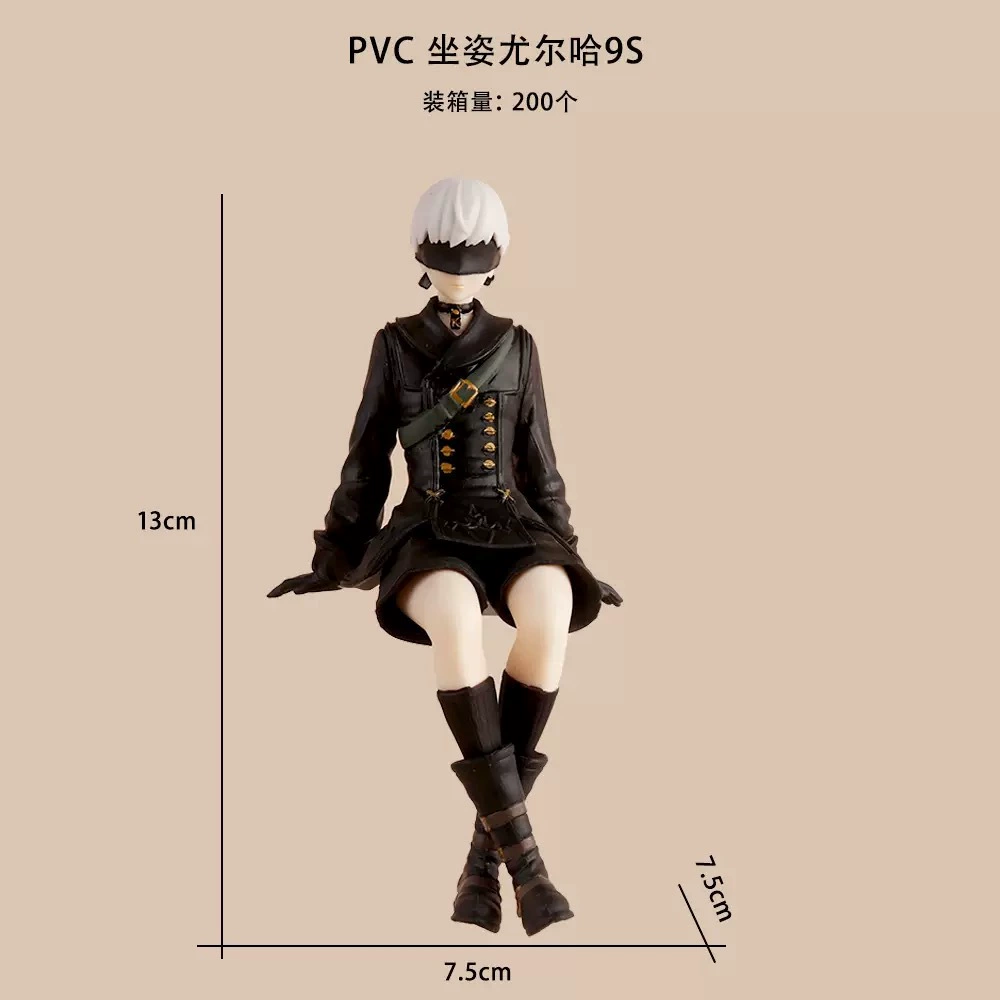 Автомобильная фигурка NieR yurha No.2 / 9S, сидячая поза, украшение для машины, 122 г