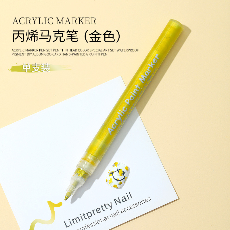 Graffiti pluma de pintura de uñas pluma de acrílico marcador de color de secado rápido Internet celebridad nueva herramienta de pintura de uñas sin luz