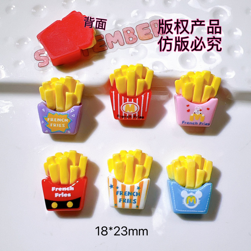 树脂配件批发diy手工材料鞋花奶油胶配饰文具贴片发夹食玩薯条|undefined