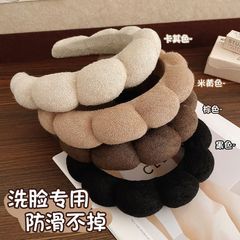 クロスボーダーのよく売れている雲のスポンジのカチューシャの女性の高い頭のてっぺんの広い顔の洗顔の髪のカチューシャの麻花のタオルの飾り