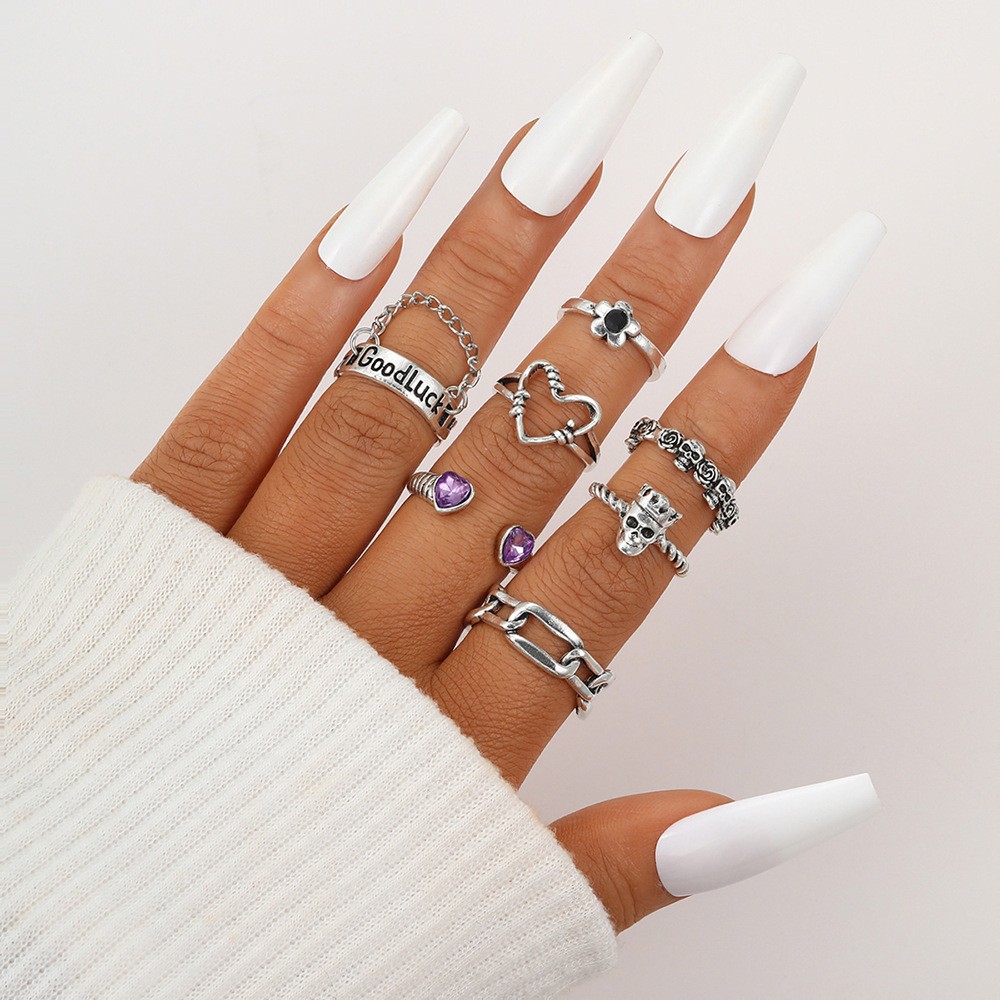 Guoxiu europeo y americano transfronterizo venta caliente mariposa amor abierto multi-conjunto anillo 22 piezas conjunto pulsera temperamento de la moda de las mujeres