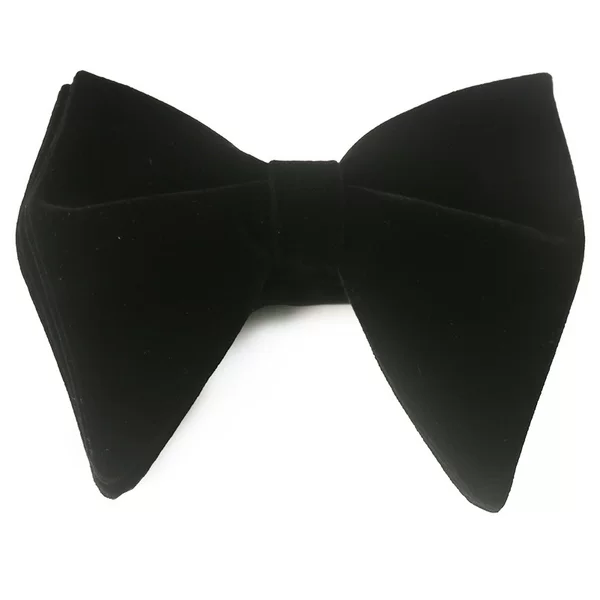 Men's Solid Color Velvet Retro Large Bow Tie Formal British Style Groom Cross-Border In-Stock