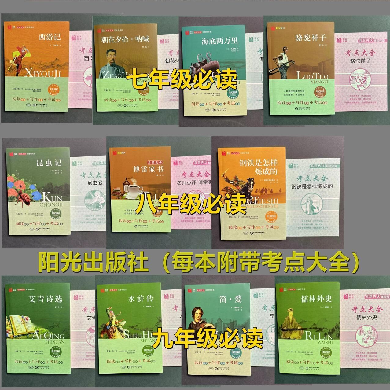 阳光阅读典藏系列西游记水浒传艾青朝花夕拾钢铁昆虫骆驼简爱